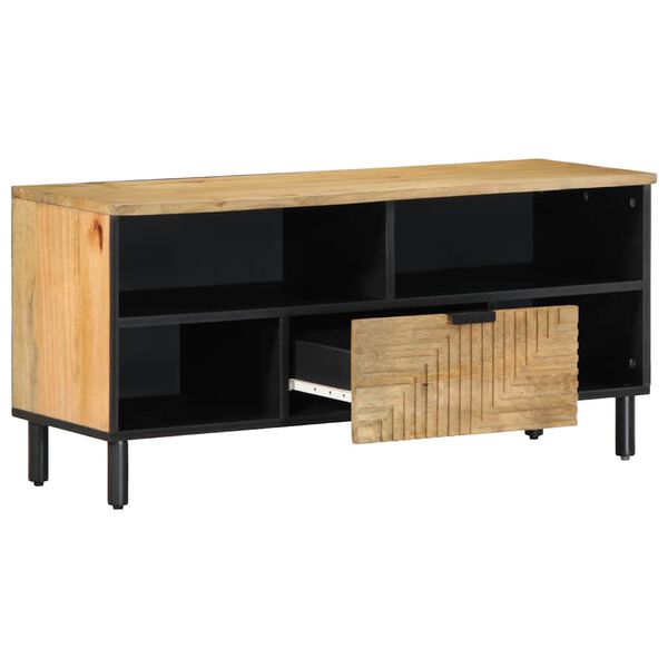 vidaXL TV-Schrank Braun 100x33x46 cm Massivholz Mango