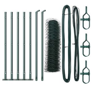 vidaXL Sechseckzaun mit Betonsockel 10 x 0,4 m PVC-beschichteter Stahl