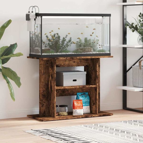 vidaXL Aquariumst&auml;nder Ger&auml;ucherte Eiche 80 x 35 x 60 cm Holzwerkstoff