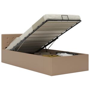 vidaXL Stauraumbett Hydraulisch Cappuccino-Braun Kunstleder 90&times;200 cm