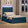 vidaXL Bett mit Stauraum und LED mit Matratze Blau 120 x 190 cm Samt