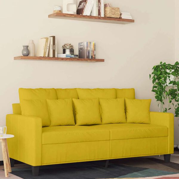 vidaXL 2-Sitzer-Sofa Gelb 140 cm Samt