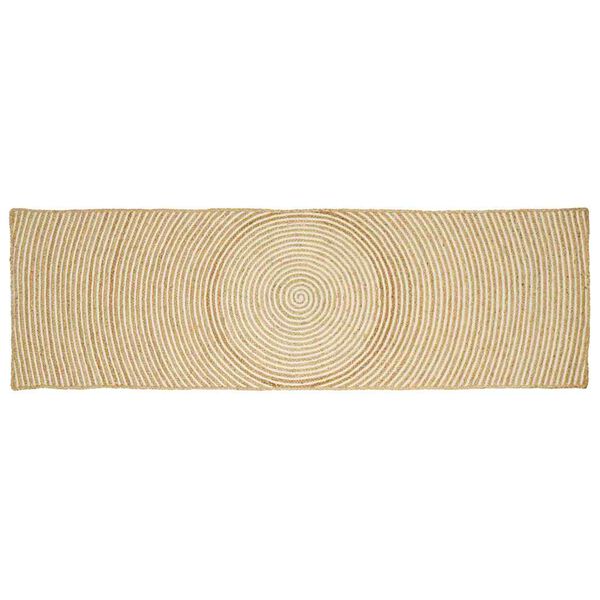vidaXL Teppich Nat&uuml;rlich und Wei&szlig; 60 x 250 cm Jute