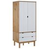 vidaXL Kleiderschrank OTTA Braun&Wei&szlig; 76,5x53x172 cm Massivholz Kiefer