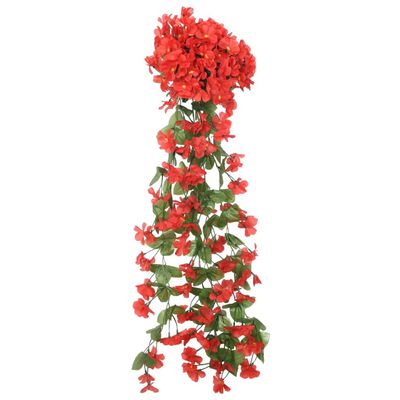 vidaXL Künstliche Blumengirlanden 3 Stk. Rot 85 cm