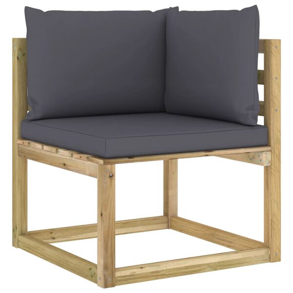vidaXL 9-tlg. Garten-Lounge-Set mit Kissen Impr&auml;gniertes Kiefernholz