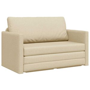 vidaXL Schlafsofa 110cm Creme Stoff