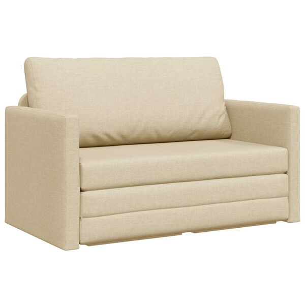 vidaXL Schlafsofa 110cm Creme Stoff