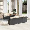 vidaXL Garten-Sofa-Set mit Kissen 8 pcs Schwarz und Creme