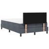 vidaXL Boxspringbett mit Matratze Dunkelgrau 120 x 200 cm Samt