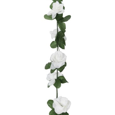 vidaXL Künstliche Blumengirlanden 6 Stk. Weiß 250 cm