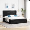 vidaXL Ottoman-Bett mit Matratzen & LEDs Schwarz 200x200 cm Stoff
