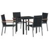 vidaXL Garten Essgruppe 5 stk. Schwarz Pulverbeschichteter Stahl