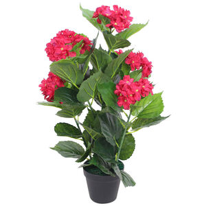 vidaXL K&uuml;nstliche Hortensie mit Topf 60 cm Rot