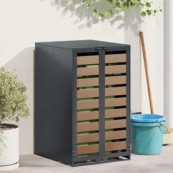 vidaXL M&uuml;lltonnenlager mit Gas-Hebedeckel f&uuml;r 240L Tonne Anthrazit