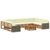 vidaXL Outdoor-Sofagarnitur 10 Stk. Natur und Creme Massivholz Akazie