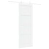 vidaXL Schiebet&uuml;r 78 x 211 cm Holzwerkstoff Wei&szlig;
