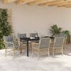 vidaXL Garten Essgruppe mit Kissen 7 pcs Beige Poly-Rattan