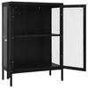vidaXL Sideboard Schwarz 75x35x105 cm Stahl und Glas