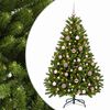 vidaXL K&uuml;nstlicher Weihnachtsbaum, Hellgr&uuml;n, mit Kugeln 120 cm