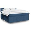 vidaXL Boxspringbett mit Matratze Blau 180x200 cm Stoff