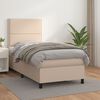vidaXL Boxspringbett mit Matratze Cappuccino-Braun 90x190cm Kunstleder