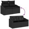 vidaXL Garten-Sofa-Set mit Speicher 6 pcs Schwarz Poly Rattan