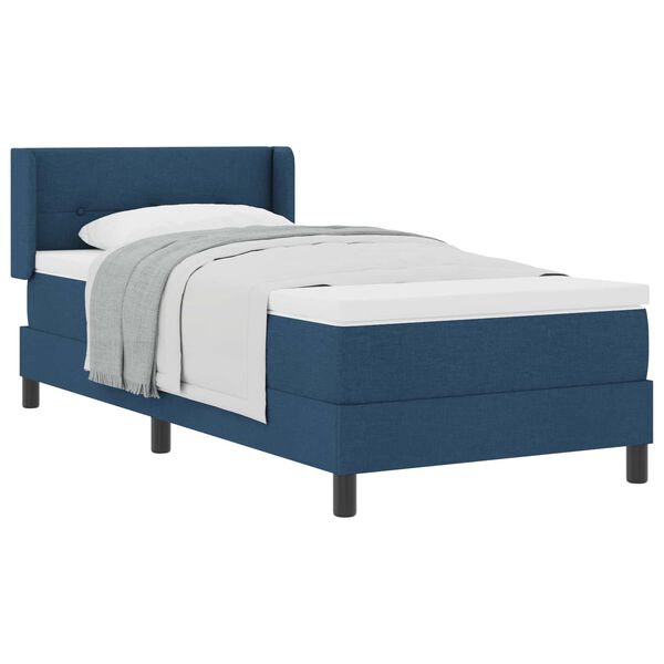 vidaXL Boxspringbett mit Matratze Blau 200 x 100 cm Polyester