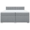vidaXL Boxspringbett mit Matratze Hellgrau 200x200 cm Stoff