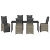 vidaXL Garten Essgruppe mit Kissen 7 pcs Beige Poly-Rattan