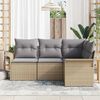 vidaXL Gartensofa-set mit Kissen 4 pcs Beige Poly-Rattan