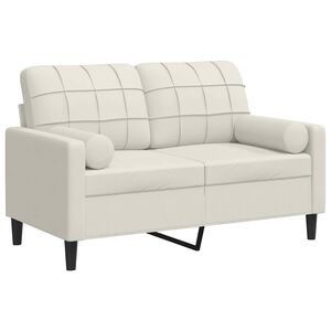 vidaXL 2-Sitzer-Sofa mit Zierkissen Creme 120 cm Samt
