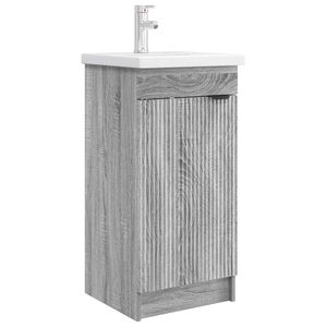 vidaXL Badezimmerschrank mit Waschbecken Grau Sonoma 42 x 40 x 84,5 cm