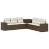 vidaXL Sofa-Set 7 stk. Braun und Creme Wei&szlig; Polyrattan und Stahl