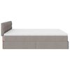 vidaXL Ottoman-Bett mit Matratzen Taupe 200x200 cm Stoff