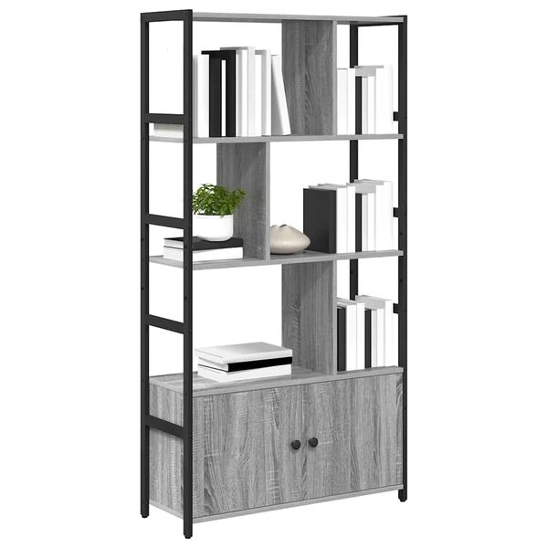 vidaXL B&uuml;cherregal Grau Sonoma 80 x 30 x 155,5 cm Holzwerkstoff