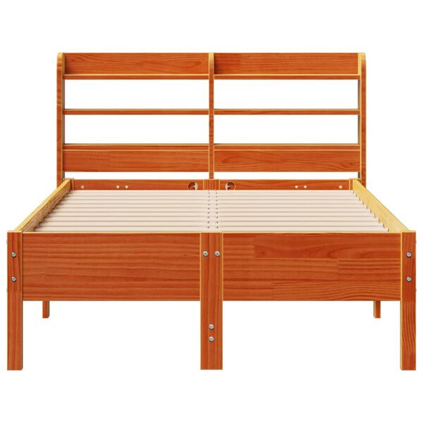 vidaXL Massivholzbett ohne Matratze Wachsbraun 75x190 cm Kiefernholz