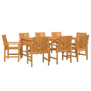 vidaXL Garten Essgruppe 9 Stk. Braun Massivholz Akazie