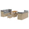 vidaXL Gartensofa-set mit Kissen 9 pcs Beige Poly-Rattan