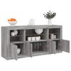 vidaXL Sideboard mit LED-Leuchten Grau Sonoma 142,5x37x67 cm