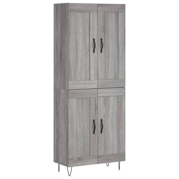 vidaXL Highboard Grau Sonoma 69,5x34x180 cm Holzwerkstoff