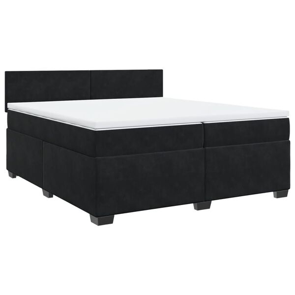 vidaXL Boxspringbett mit Matratze Schwarz 200x200 cm Samt