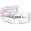 vidaXL Massivholzbett mit Regal ohne Matratze 140x200 cm Kiefer
