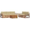 vidaXL Outdoor-Sofagarnitur mit Kissen 6 pcs Natur und Beige
