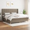 vidaXL Boxspringbett mit Matratze Taupe 200x200 cm Stoff