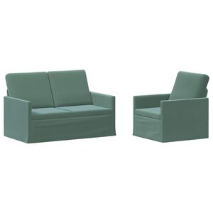 vidaXL Sofa-Set 2 pcs Meergr&uuml;n Samt (V)