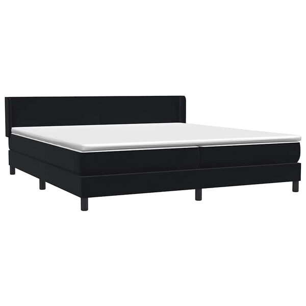vidaXL Boxspringbett mit Matratze Schwarz 200x210 cm Samt