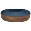 vidaXL Aufsatzwaschbecken Braun und Blau Oval 59x40x14 cm Keramik