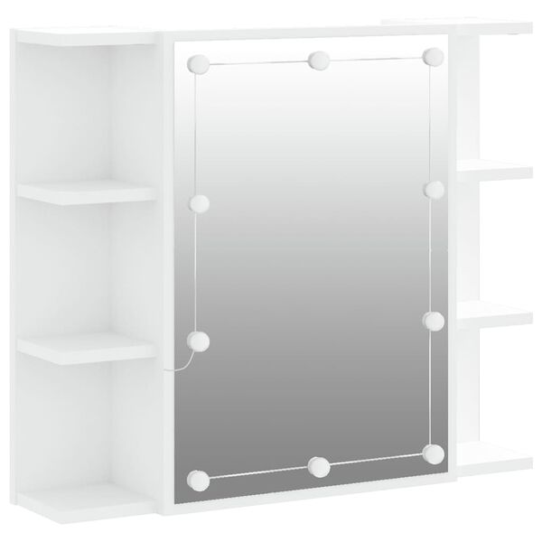 vidaXL Spiegelschrank mit LED Wei&szlig; 70x16,5x60 cm