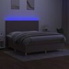 vidaXL Boxspringbett mit Matratze & LED Taupe 160x200 cm Stoff